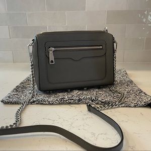 Rebecca Minkoff Avery grey leather crossbody